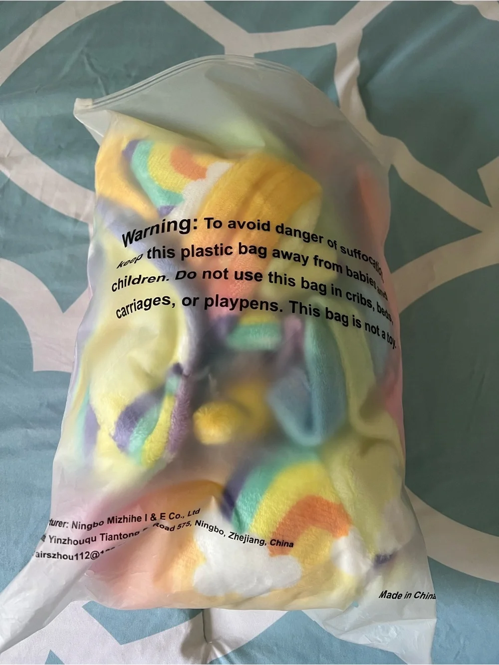 Kids Rainbow Unicorn Hooded Bath Robe - Plush Multicolor